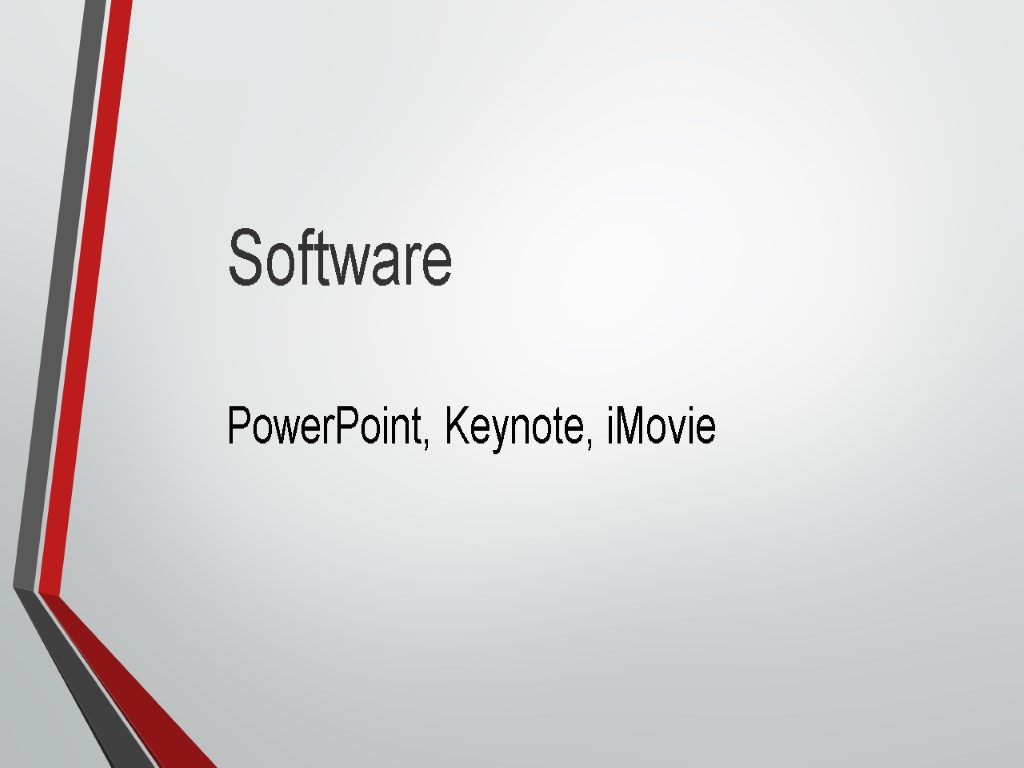 Software PowerPoint, Keynote, iMovie